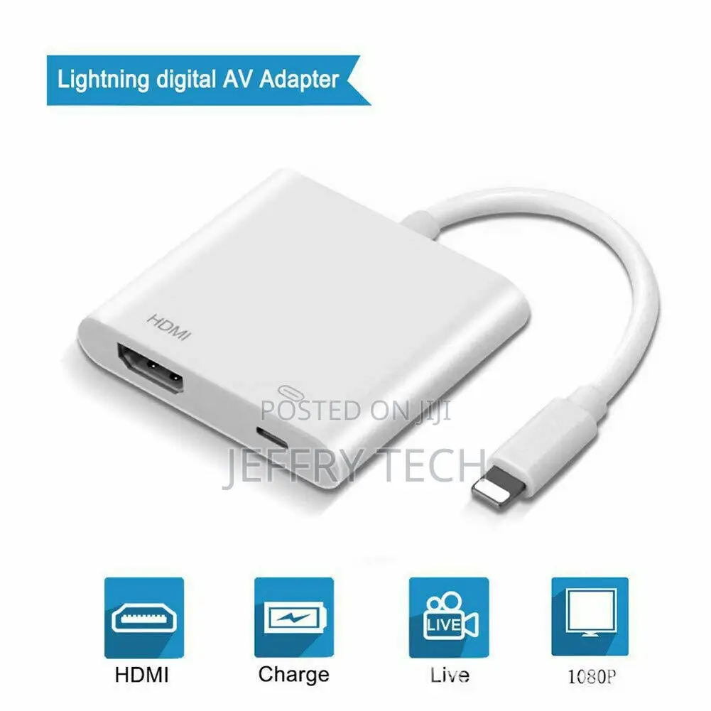 8 Pin Data to HDMI Adapter Cable Digital AV TV for iPhone 7/