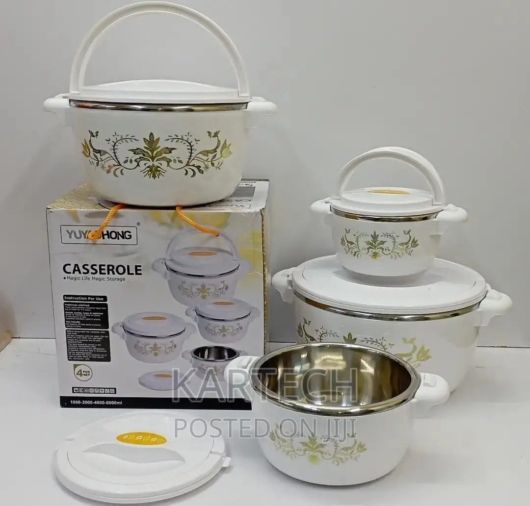 4pcs Set White Casserole Hotpots
