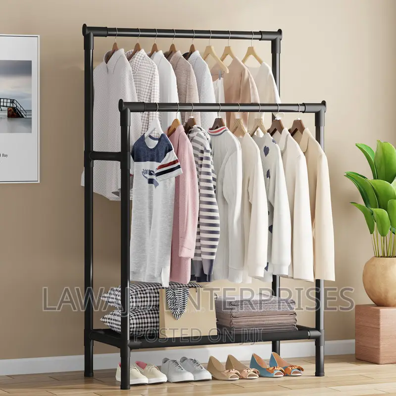 Double Pole Rack With Shoe Storage