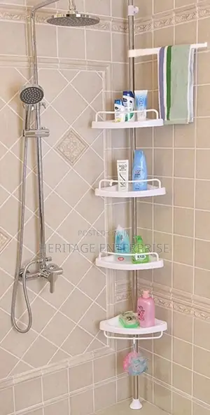 Corner Shelf Pole Organizer.