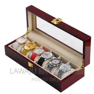 6 Slots Watch Wooden Storage Box