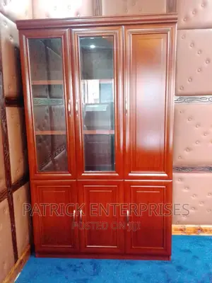 Executive Imported Morden Mahogany Office Cabinet With Doors