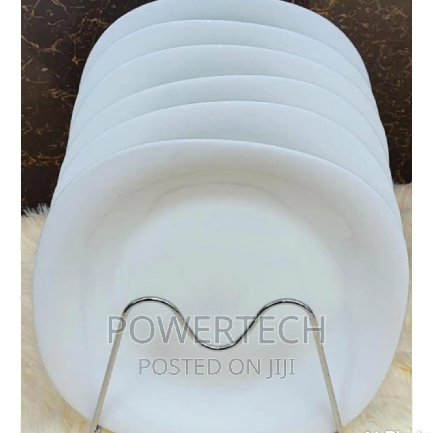 6pc Square White Dinner Plate;