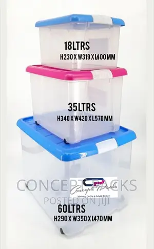Kenpoly Clear Storage Boxes With Lid.