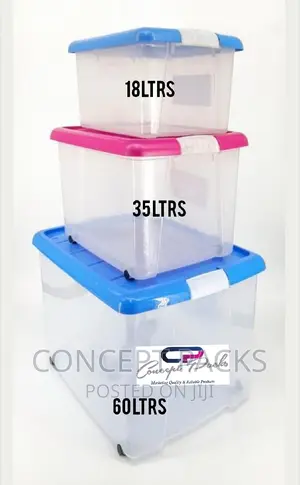 Kenpoly Clear Storage Boxes With Lid.