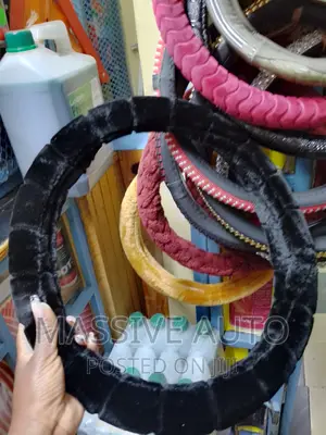 Buy Black Fluffy Car Steering Cover / Steering Cover