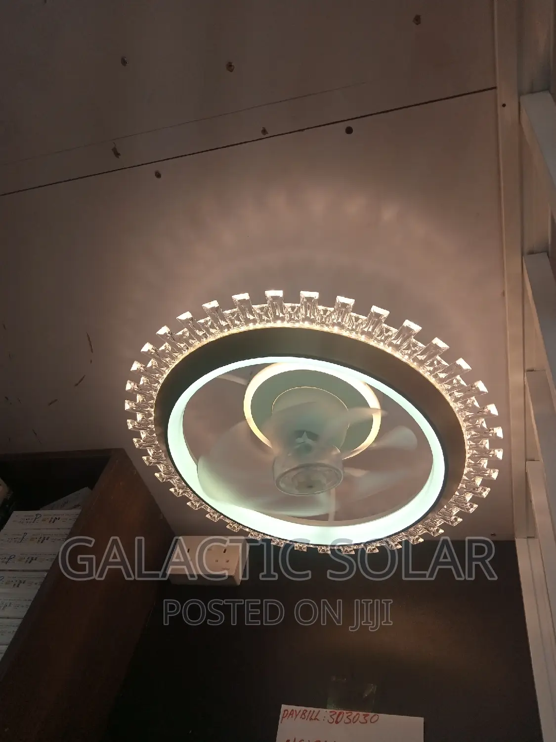 Wall/Ceiling Light With Fan