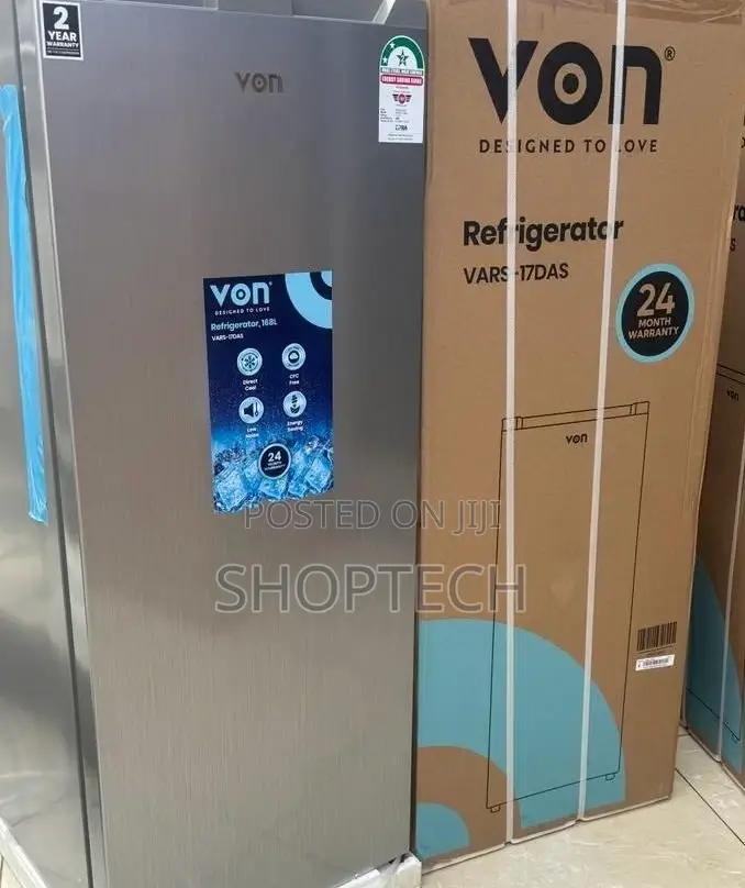 Von VARS-17DAS Single Door Fridge 168l- Silver