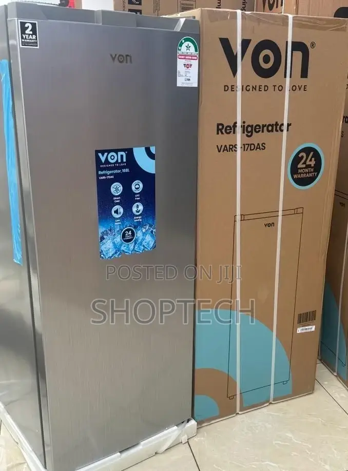 Von VARS-17DAS Single Door Fridge 168l- Silver