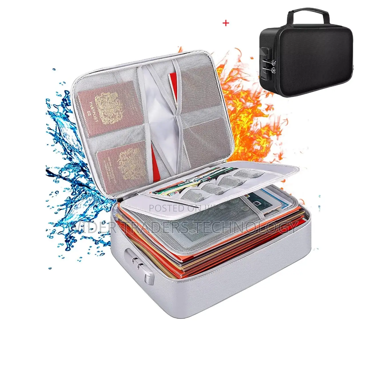 Fireproof Bag for Documents + Small One Waterproof Safe Bag