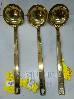 3 Heavy Gauge Gold Serving /Mandazi Spoons