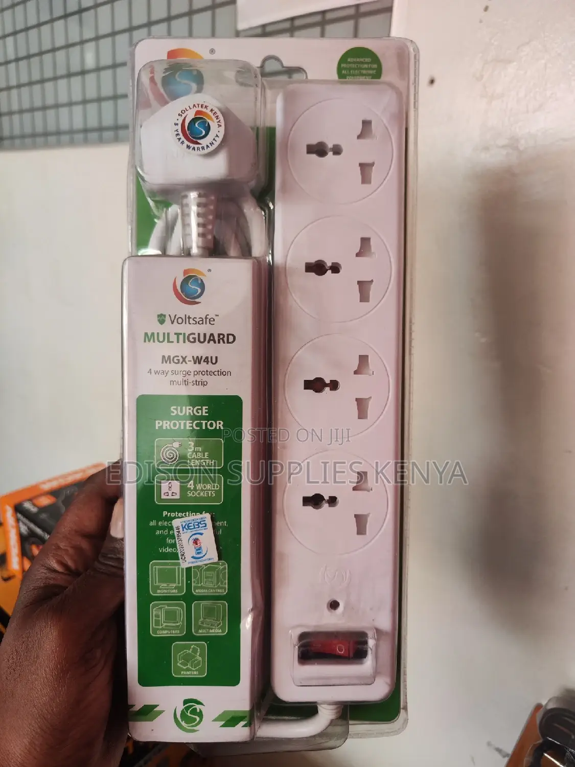 Sollatek Extension Cables Surge Multiguard Multiplug 4 Way