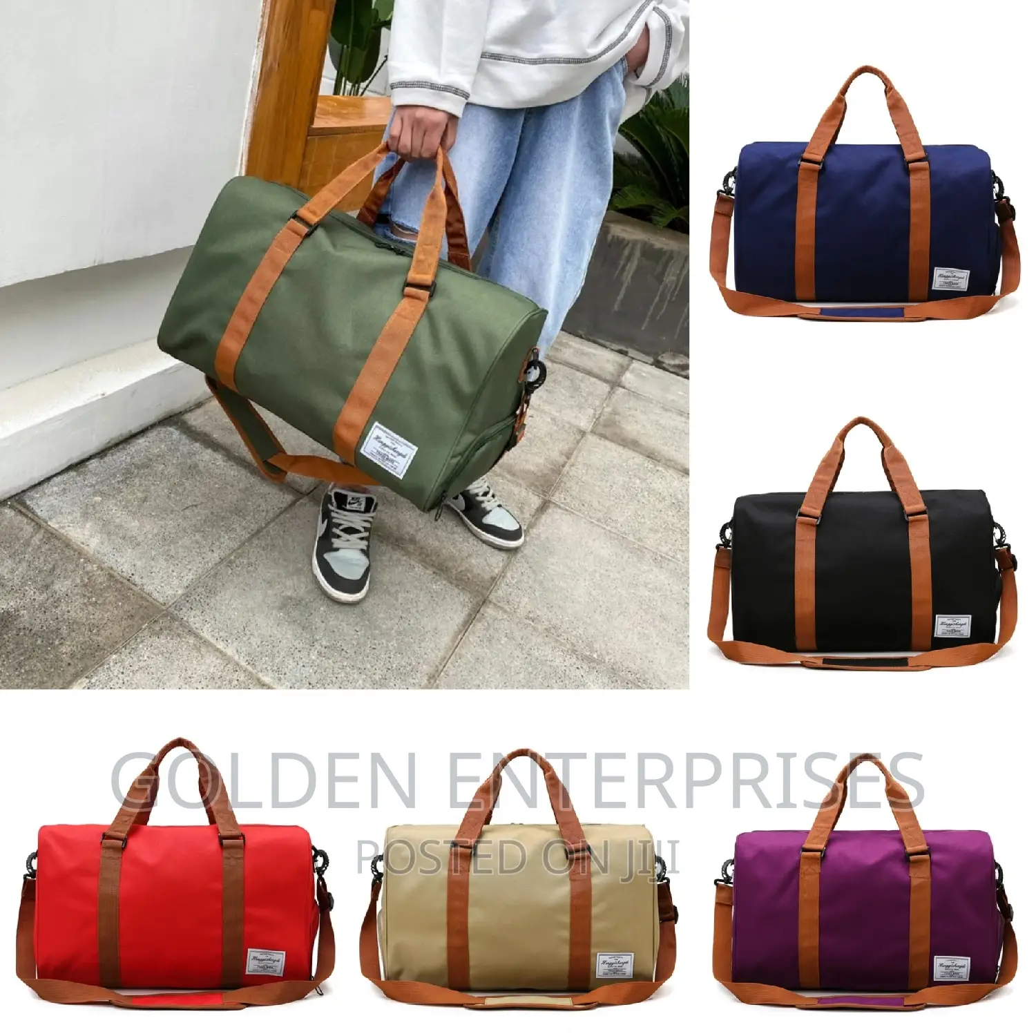 Canvas Large Gym / Travelling Bag With Shoe Compartment