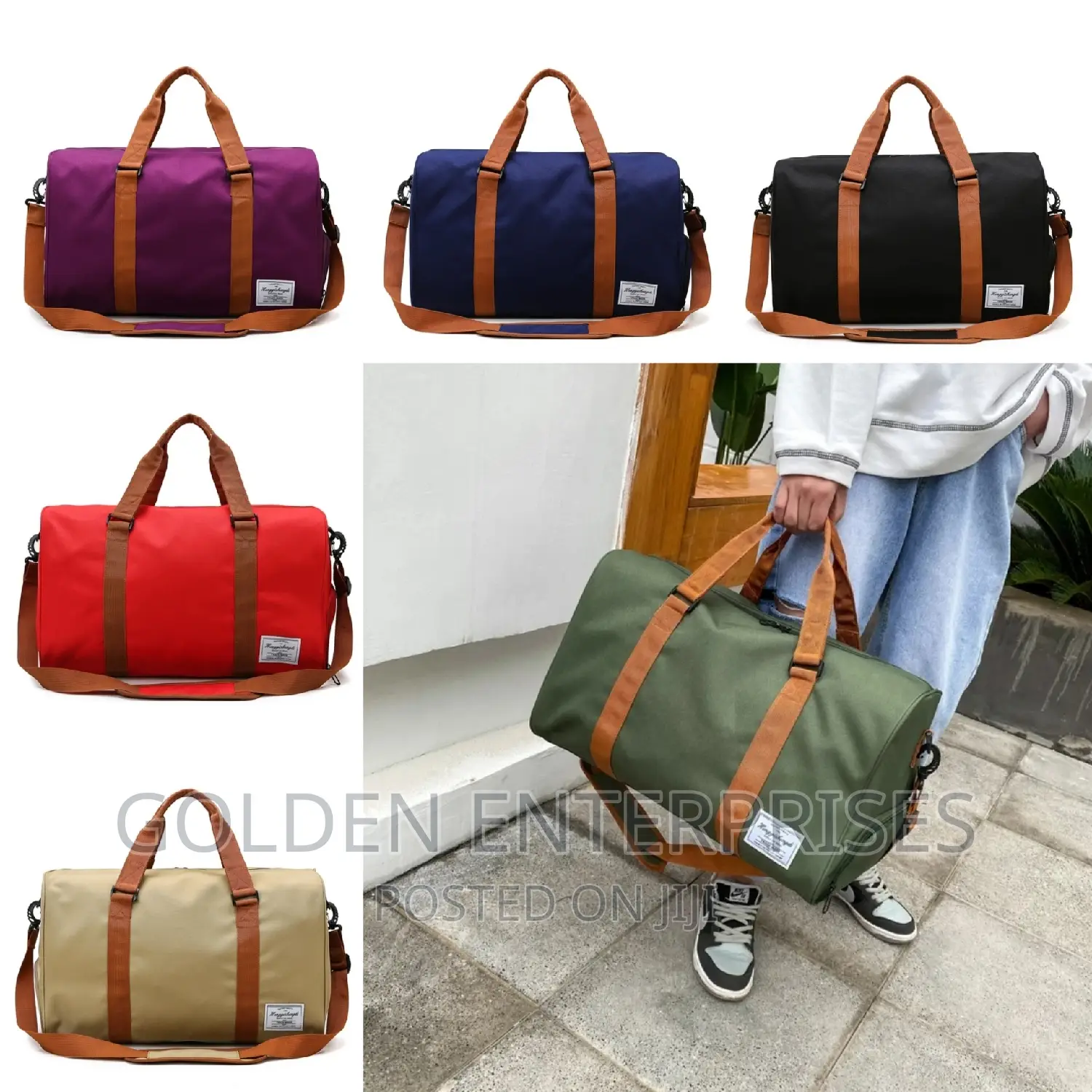 Canvas Large Gym / Travelling Bag With Shoe Compartment