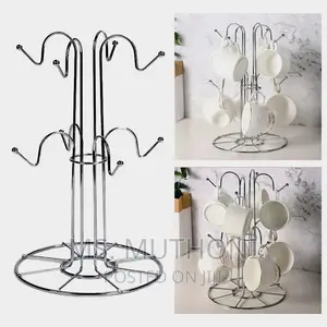 Strong Stainless Steel 8pc Mug Holder for Kitchen Countertop