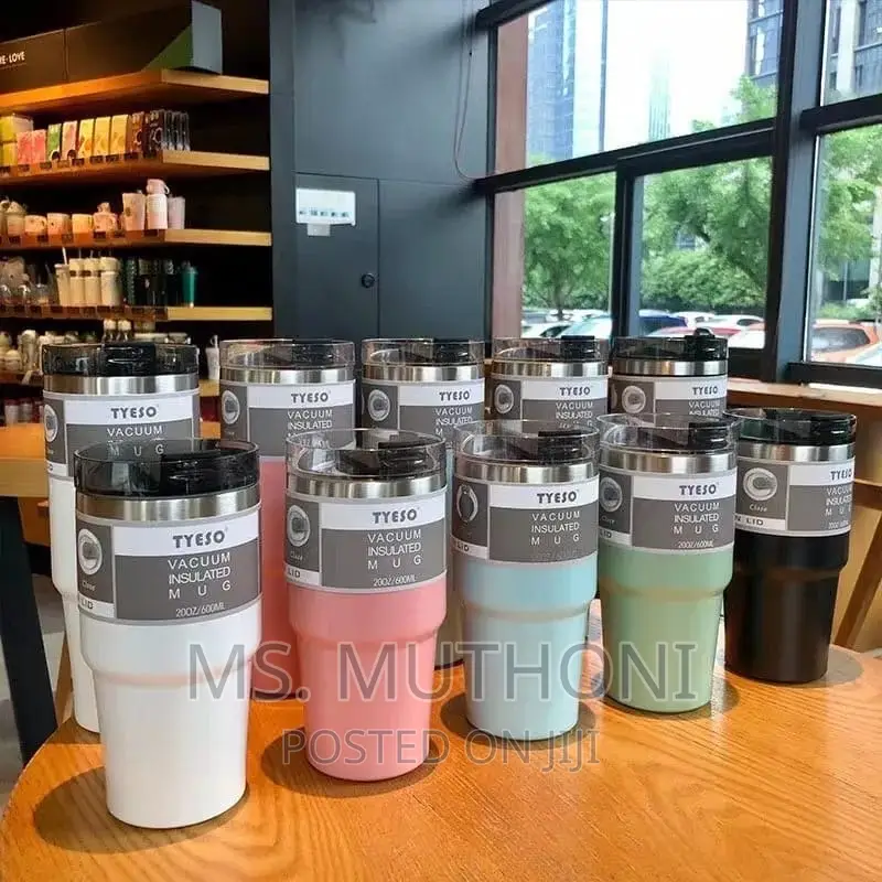 600 Ml Insulated Mug Black ,Grey Pink