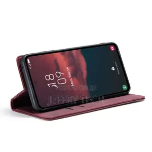 Red Galaxy A54 5G Caseme Soft Matte Quality Wallet Case