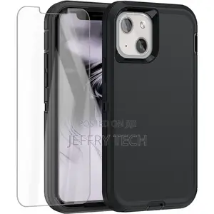Black iPhone 13 Heavy Duty Military Defense Drop Proof Case