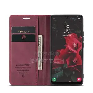 Red Caseme Slim Soft Wallet Case Cover for Galaxy A34 5G