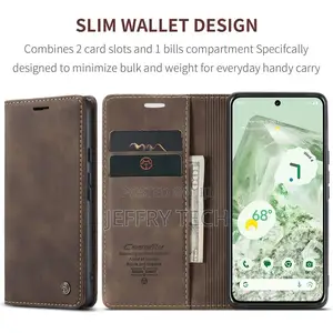 Caseme Google Pixel 8A Retro Flip Leather Wallet Case Coffee