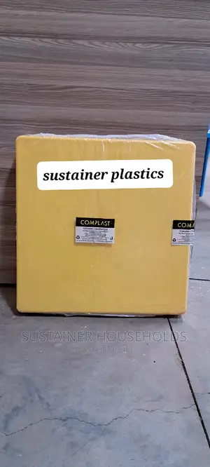 Yellow Plastic Table With Metal Tubing Legs