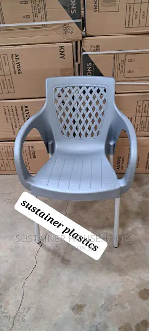 Silver Plastic Chairs With Metal Tubing Legs