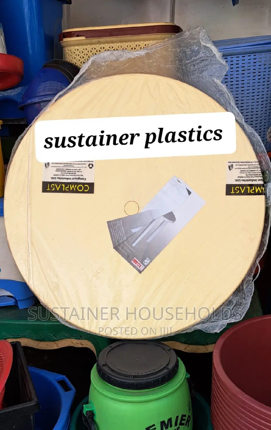 Cream Round Plastic Table