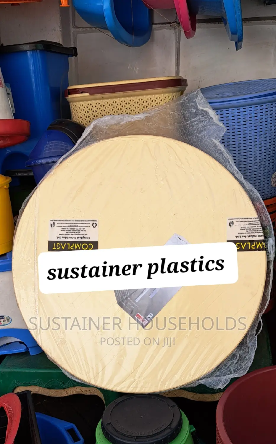 Cream Round Plastic Table