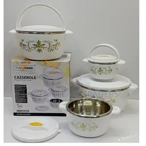 4 PCS White Casserole Hotpots Set