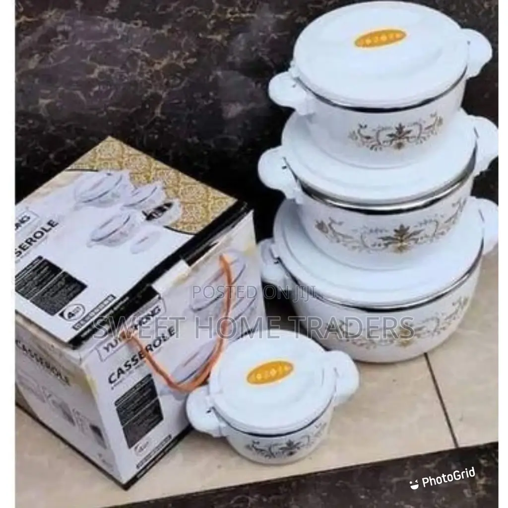 4 PCS White Casserole Hotpots