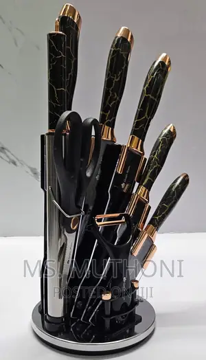 High Quality Marble Profile Heavy Stainless Steel 9pc Knif