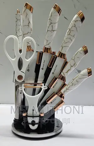 High Quality Marble Profile Heavy Stainless Steel 9pc Knif
