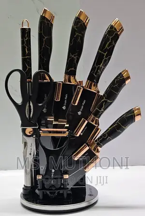 High Quality Marble Profile Heavy Stainless Steel 9pc Knif