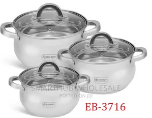 6 Pieces EDENBERG Stainless Steel Cookware Pot