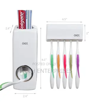 Toothpaste Dispenser + Toothbrush Holder