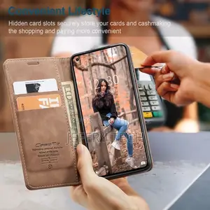 ZELFO Flip Cover Case for Xiaomi Mi 11 Lite - (Brown)