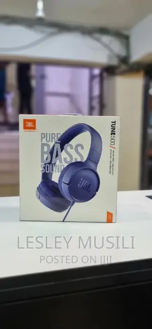 JBL Tune 500 Pure Bass Sound Wired Headphones (Blue)