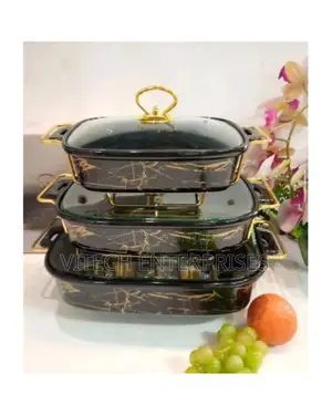 Set of 3 Ceramic Serving Bowls/Chaffing Dishes