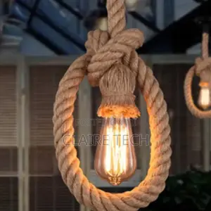 Rope Pendant Light With Bulb Available