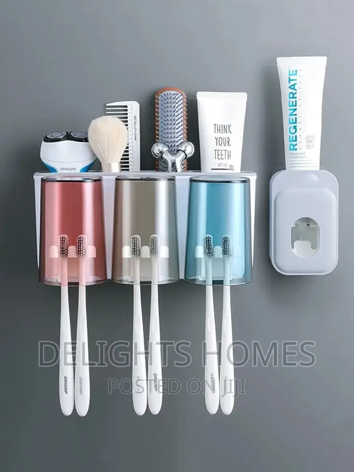 Wall Mounted Toothbrush and Toothpaste Dispenser