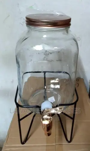 5L Glass Juice Dispenser With Stand and Faucet Tap
