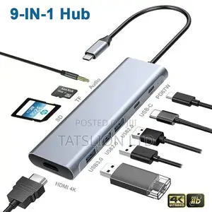 12/9/8 in 1 USB Type C Hub Type-C to Hdmi-Compatible VGA
