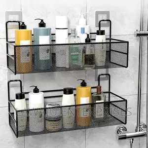 Black Mesh Bathroom Shelf