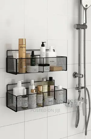 Black Mesh Bathroom Shelf