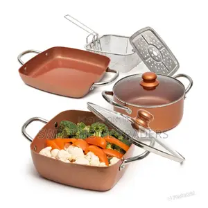 Copper Pan 9.5 Inch Deep Pan Nonstick Induction Plate ,
