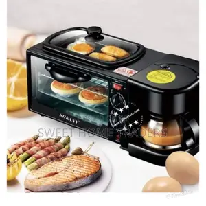 3 in 1 Breakfast Maker; Toaster,Oven, Coffee