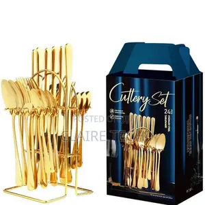 Sleek 24 Pc's Cutlery Set(Gold) 