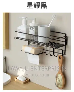 Black Bathroom Organizer With Soap Dish