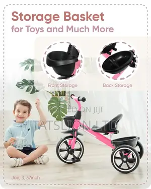 Kids Tricycle - Pink With Basket