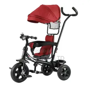 Kids Push Tricycle With Canopy Maroon